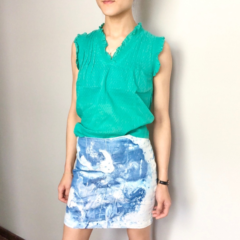 Surface to Air blue swirl made in Japan skirt